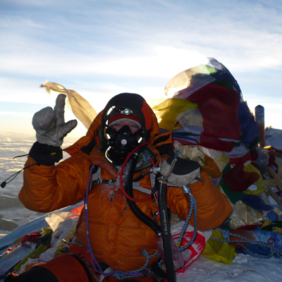 Lydia on summit of Everest 2008